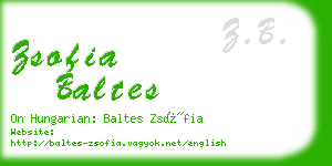 zsofia baltes business card